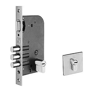 Fechadura Rolete 3 Pinos Reforçada Fortezza Chave Multiponto Cilindro 70mm